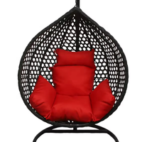 Fauteuil suspendu en rotin en forme d'œuf avec support et coussin, personnalisable, pour l'extérieur et l'intérieur, idéal pour parcs, balcons et patios – Vente en gros