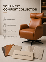 Promotion Chaise Fauteuil Inclinable Simple Moderne OEM ODM en Cuir Pleine Fleur et Tissu, Commande Manuelle et Tactile, pour Salon, Salle à Manger, Maison