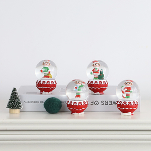 Esstisch Kamin Dekor Cartoon Jungen und Mädchen <span class=keywords><strong>ELF</strong></span> Gnom Kristall kugel Weihnachten Schneekugel - Product Image 2