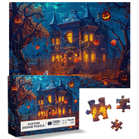 Puzzle personnalisé d'Halloween OEM ODM 1000 pièces en papier – Scène de manoir hanté – Cadeau de vacances pour adultes et familles