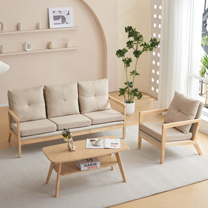 أريكة مقطعية من الخشب الصلب للشقة الصغيرة ، طاولة استقبال ترفيهية بسيطة ، مجموعة كراسي للعيش في المنزل - Product Image 4