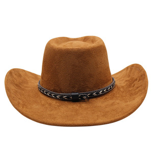 Sombrero Vaquero Unisex Personalizado con Logotipo, Sombrero Fedora de Ala Ancha de Tela de Gamuza para Protección Solar, para Uso Diario - Product Image 3