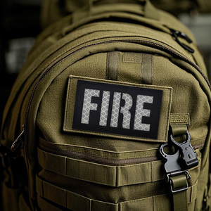 Camo Laser Nylon Noir IR Tactique Lettre Patch FIRE JTAC <span class=keywords><strong>JFO</strong></span> Night-Vision Vérification Patch Argent Réfléchissant MP Nylon Étiquette Coudre - Product Image 4
