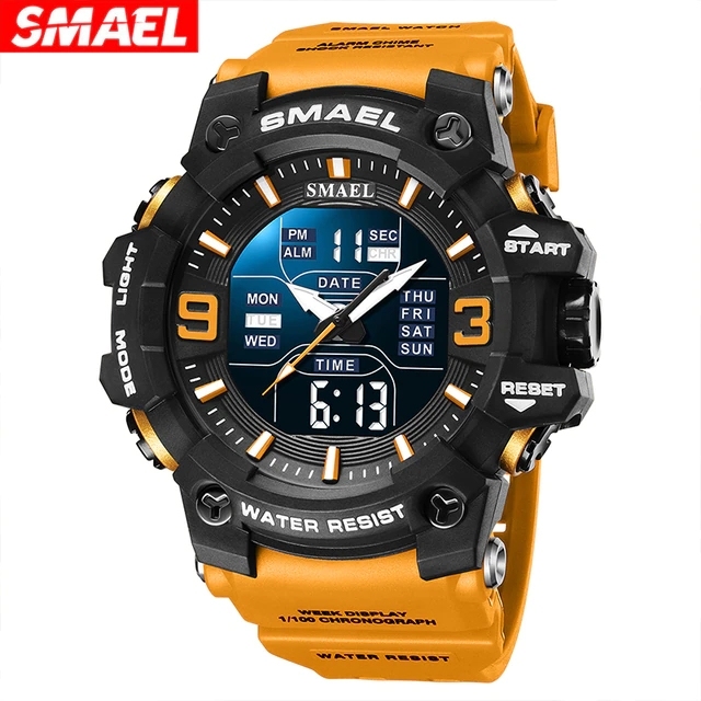 SMAEL 8049 2022 New Men Watches Sports Dual Display Analog Digital LED Electronic Quartz Waterproof Relogio smael 8049 Watch