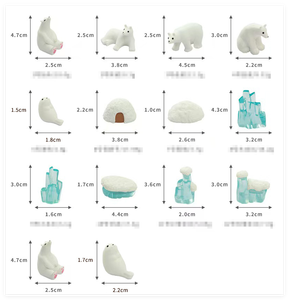 Jardins féériques, créatures miniatures en résine 3D, animaux, ours polaire, phoque, maison de glace, dessin animé, figurines miniatures 3D pour enfants, jouets - Product Image 2