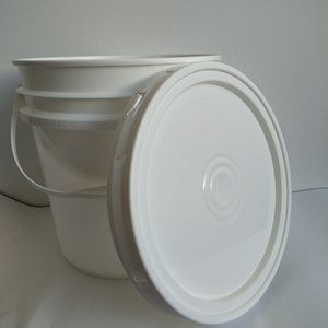 Cubo de plástico redondo de 2,65 galones Contenedores de almacenamiento de alimentos Cubos de helado de 10 litros con tapa y ASA, transparente/blanco - Product Image 6