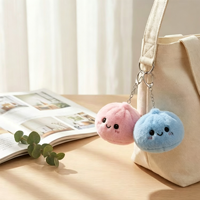 Porte-clés en peluche mini 10 cm en forme de boulette ou de pain vapeur, breloques pour sacs cadeaux, mascotte en peluche