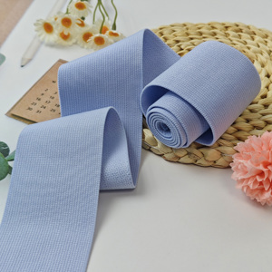 Vente en gros de bandes élastiques souples en spandex/nylon de 5,7 cm, noires, blanches, bleu clair, larges, pour ceintures de sous-vêtements et de pantalons - Product Image 1