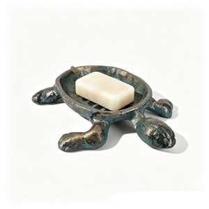 <span class=keywords><strong>Porte</strong></span>-<span class=keywords><strong>savon</strong></span> tortue en fonte, finition verdigris antique, design drainant, décoration vintage pour salle de bain, boîte à <span class=keywords><strong>savon</strong></span> tortue - Product Image 1