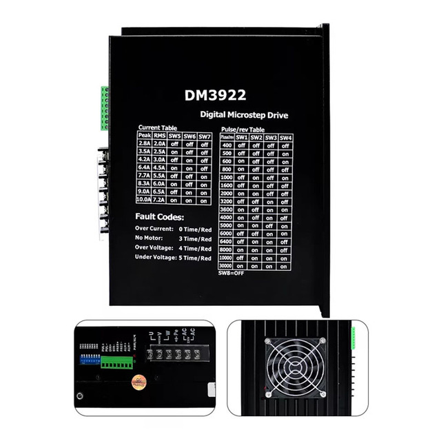 Original Manufacturer Direct Supply DM3922 Digital 110/130 Three-phase Stepper Motor Driver 220V 10A for 3D Printer/CNC Machine