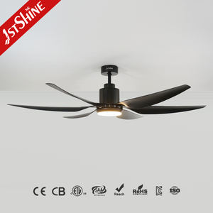 1stshine LED ventilador de techo Oficina inteligente grande 66 pulgadas aspas de plástico ventilador de techo negro con luz LED - Product Image 1