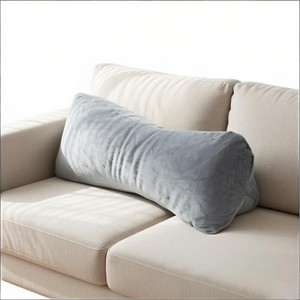 Lumbar Support <b>Cushion</b> Oblong Gray Polyester <b>Filling</b> Ergonomic For Office Chair And Prolonged Sitting - Product Image 1