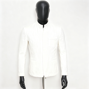 Doger personalizzato ricamato <span class=keywords><strong>giacca</strong></span> e pantaloni di <span class=keywords><strong>lino</strong></span> bianco singolo completo con sottile <span class=keywords><strong>giacca</strong></span> da <span class=keywords><strong>uomo</strong></span> estivo protezione solare da <span class=keywords><strong>uomo</strong></span> - Product Image 3