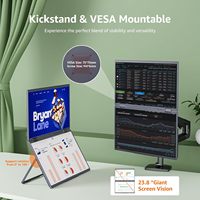Moniteur portable 15,6 pouces 1080P FHD IPS 60Hz /USB-C triple écran avec haut-parleur, support VESA et béquille pour