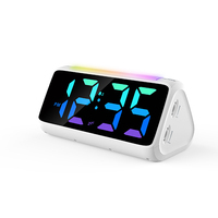 Grand écran 12/24 heures commutation fonction Snooze 8 Modes de couleur Volume fort dynamique RVB LED réveil numérique
