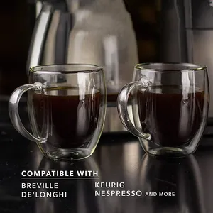 Reusable Simple And Transparent High Borosilicate Beer Mug Double Wall Glass Coffee Tea Cup