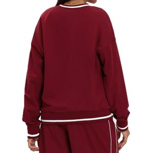 Conjunto Deportivo Informal de Algodón de Alta Calidad con Logotipo Personalizado, Sudadera Holgada y Pantalones Deportivos para Mujer, Cuello Redondo, Transpirable - Product Image 1