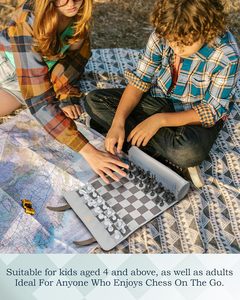 Set di <span class=keywords><strong>Scacchi</strong></span> Moderno in Pelle PU Arrotolabile, Scacchiera Pieghevole Portatile da Torneo e Viaggio <span class=keywords><strong>per</strong></span> Adulti, Bambini e <span class=keywords><strong>Principianti</strong></span> - Product Image 5