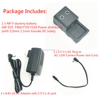 Distributor Daya untuk Sony NP-F970 F960 F750 F550, Kamera Z CAM E2, Monitor Video Foto, Lampu LED. Coupler Baterai Dummy NP-F