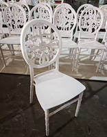 Chaise Chiavari ronde dorée sculptée à motifs floraux, empilable, pour événements, mariages, banquets, utilisation intérieure et extérieure, vente en gros usine