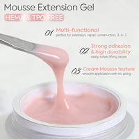 Gel UV épais pour extension d'ongles, à base d'eau, sans HEMA ni TPO, pour construction et extension sans chaleur, couleur mousse, OEM/ODM