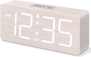 Reloj de Escritorio de Madera con Números Grandes, USB, Eléctrico, con <span class=keywords><strong>Alarma</strong></span> Fuerte <span class=keywords><strong>para</strong></span> Personas con Sueño Pesado, Movimiento Electrónico Digital <span class=keywords><strong>para</strong></span> Dormitorios - Product Image 1