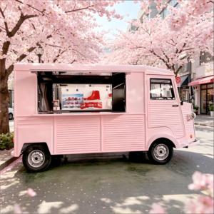 Carrito de Helados y Dulces de Doble Uso con Gabinete para Surtido de Postres, Carro Móvil para Venta en Playas y Parques de Diversiones - Product Image 1