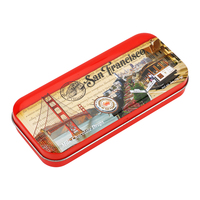 Boîte en métal rectangulaire rouge personnalisée avec couvercle à charnière pour chocolat au lait, bonbons, chewing-gum et sandwichs – Offre Spéciale