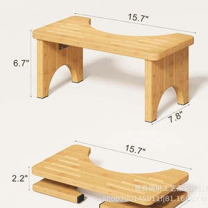 Taburete de bambú para inodoro, taburete plegable de madera para niños y mujeres embarazadas, color madera natural - Product Image 5