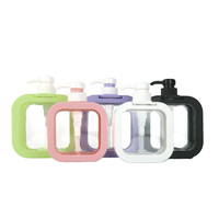 Flacon pompe carré en plastique vide de 300 ml et 500 ml pour emballage cosmétique, crème pour les mains, lotion corporelle, savon liquide, shampoing
