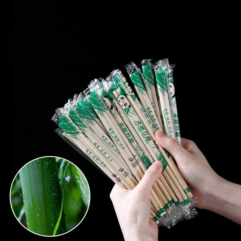 Baguettes de marque papier plat emballage baguettes bambou baguettes jetables bambou sushi double baguettes rondes