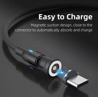 Cable de Datos para Juegos 3 en 1 con Logotipo OEM, Rotación Magnética, 5V/2.4A, Flexible, Plegable, Carga Rápida, Impresora, Cobre Puro, Nailon