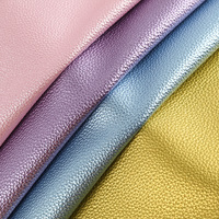 Cuir PU grainé litchi métallisé 0,9 mm pour meubles, décoration intérieure, sacs à main, chaussures, sacs pour femmes et étuis à lunettes