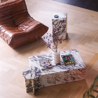 Italienischer Marmor Beistell tisch Moderner Luxus-Schiebe tisch für Schlafzimmer oder Sofa Wohnkultur Zubehör