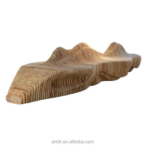 Banc en treillis métallique géométrique Y703A, sculpture extérieure publique moderne en <span class=keywords><strong>fil</strong></span> métallique creux, siège minimaliste, mobilier architectural - Product Image 3