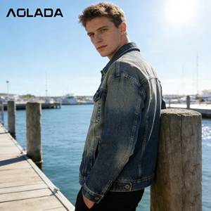 Giacca di Jeans Corta Casual <span class=keywords><strong>Blu</strong></span> per <span class=keywords><strong>Uomo</strong></span>, Personalizzata in Fabbrica, Effetto Invecchiato, Alta Qualità, 100% Cotone - Product Image 2