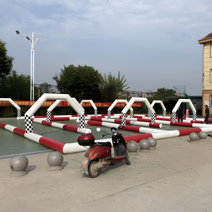Parcours d'obstacles gonflable géant pour voitures de course, piste de karting avec souffleur, respectueux de l'environnement, pour 2 <span class=keywords><strong>à</strong></span> 4 enfants, taille personnalisable - Product Image 3