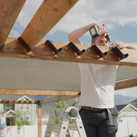 Support de persienne pour Kit de support d'extension de pergola à montage mural sur le toit Gazebo de jardin extérieur Support de pergola en métal
