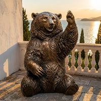 Sculpture d'ours rugissant en bronze moulé à la cire perdue – Qualité muséale, gravure personnalisable, figurine de mascotte de la faune sauvage tendance