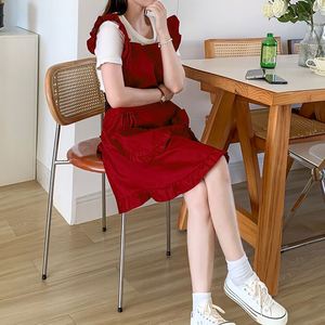 Tablier en coton pour femme au style mignon et élégant, idéal comme uniforme pour salon de manucure, pour le nettoyage domestique et les fêtes - Product Image 6
