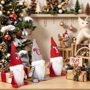 Handmade Hot Selling Nordic Christmas <b>Gnome</b> Decor Set Knitted Hat Letter Doll Rudolph Santa Figurines Holiday Table Ornament - Product Image 2