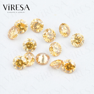 Vendita diretta in fabbrica di pietre Moissanite <span class=keywords><strong>color</strong></span> giallo Champagne 0.8-2.9mm Vvs Vvs1 diamanti Moissanite piccole dimensioni da mischia - Product Image 2