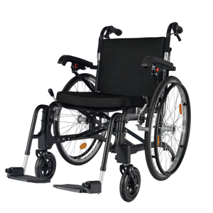 Silla de <span class=keywords><strong>ruedas</strong></span> manual ligera de aluminio de 24 \ "<span class=keywords><strong>con</strong></span> <span class=keywords><strong>ruedas</strong></span> de liberación rápida Reposabrazos abatible Reposapiés desmontable - Product Image 2