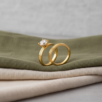 Nouvelle bague de couple en acier inoxydable plaqué or 18 carats pour femme et homme, fiançailles, mariage