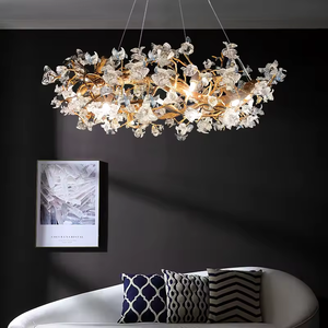 Lustre de branche d'arbre en Offre Spéciale Suspension émaillée en forme de fleur en laiton de luxe moderne avec un design attrayant - Product Image 4