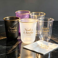 Gobelet réutilisable transparent en PP de 24 oz pour café froid et boissons glacées, avec couvercle moderne et paille, portable, pour la maison, les fêtes, le camping et l'utilisation alimentaire, avec serviette jetable