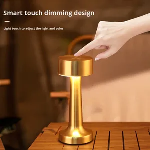 Smart Home Lamp Metal Touch Decor for Bar <b>Coffee</b> <b>Table</b> Restaurant Decoration Light Desk LED Rechargeable Night Lights Bedroom - Product Image 4