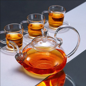Phoenix Tail Teapot Transparent Glass With Lid Heat Resistant <b>Tea</b> <b>Maker</b> Spring Filter Hejian Origin - Product Image 2