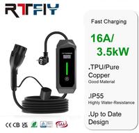 Meilleur prix, chargeur EV portable 16A 3,5 kW de type 2 pour une utilisation à domicile et en voyage, recharge de véhicules électriques avec pistolet noir IP65 étanche