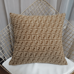 Fodera <span class=keywords><strong>per</strong></span> cuscino 45x45 in ciniglia jacquard intrecciata, morbida, con motivo classico monogramma FF, <span class=keywords><strong>per</strong></span> decorazioni di lusso <span class=keywords><strong>per</strong></span> la casa e l'hotel - Product Image 5